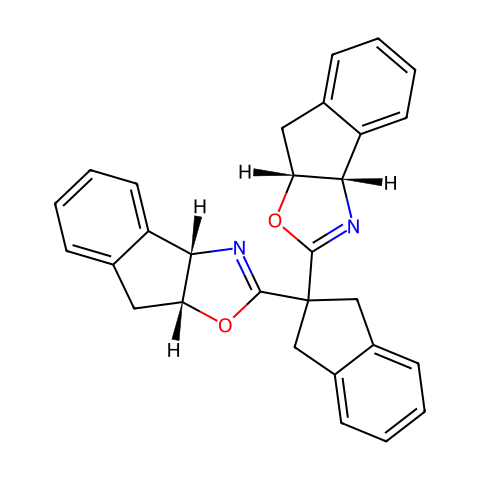 (3aS,3a'S,8aR,8a'R)-2,2'-(2,3-二氢-1H-茚-2,2-二基)双(3a,8a-二氢-8H-茚并[1,2-d]恶唑)结构图
