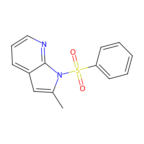 1H-Pyrrolo[2,3-b]pyridine, 2-methyl-1-(phenylsulfonyl)-结构图