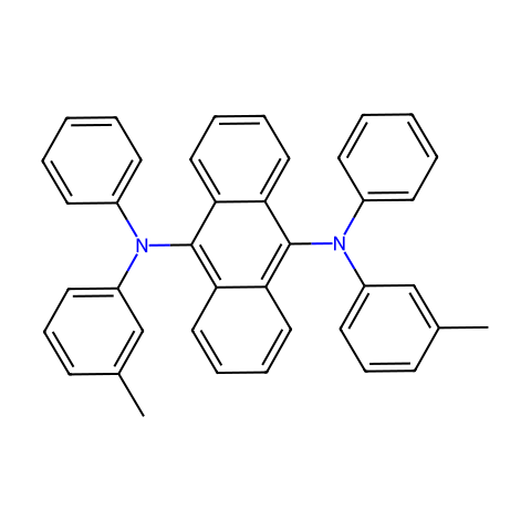9,10-双[N-(间甲苯基)苯氨基]蒽结构图
