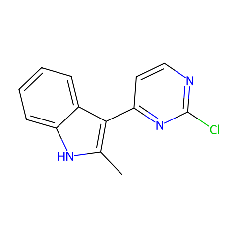 3-(2-氯嘧啶-4-基)-2-甲基-1H-吲哚结构图