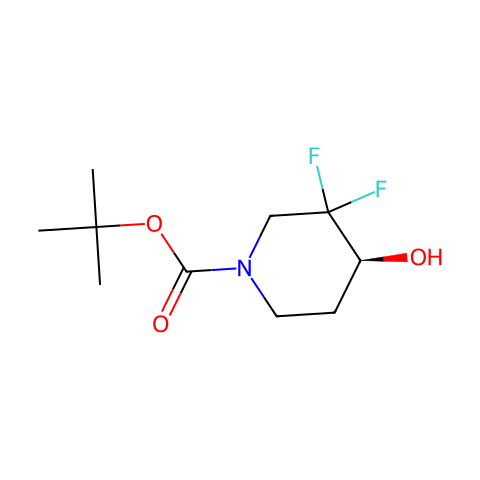 tert-butyl (4S)-3,3-difluoro-4-hydroxypiperidine-1-carboxylate结构图