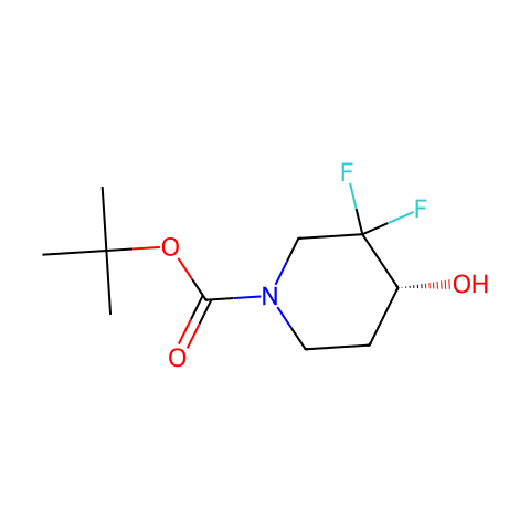 tert-butyl (4R)-3,3-difluoro-4-hydroxypiperidine-1-carboxylate结构图
