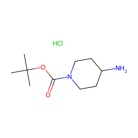 1-叔丁氧羰基-4-氨基哌啶盐酸盐结构图