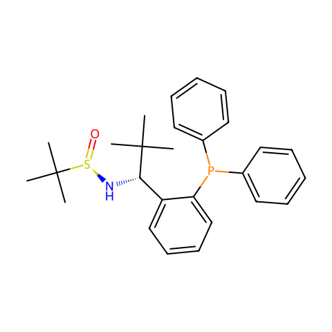 [S（R）]-N-[（1R）-1-[2-（二苯基膦基）苯基]-2,2-二甲基丙基]-2-甲基-2-丙烷亚磺酰胺结构图