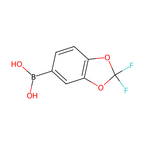 (2,2-二氟-2H-1,3-苯并二恶唑-5-基)硼酸(含不等量酸酐)结构图