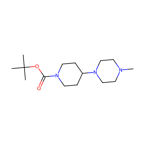 tert-butyl 4-(4-methylpiperazin-1-yl)piperidine-1-carboxylate结构图