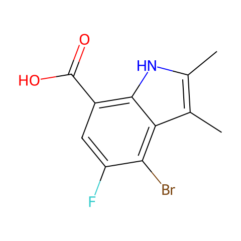 4-BROMO-5-FLUORO-2,3-DIMETHYL-1H-INDOLE-7-CARBOXYLIC ACID结构图