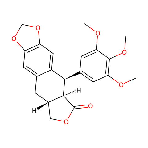 去氧鬼臼毒素，去氧鬼臼脂素结构图