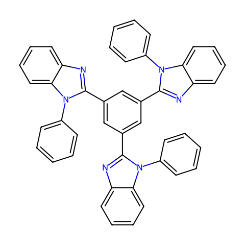 1,3,5-三(1-苯基-1H-苯并咪唑-2-基)苯结构图
