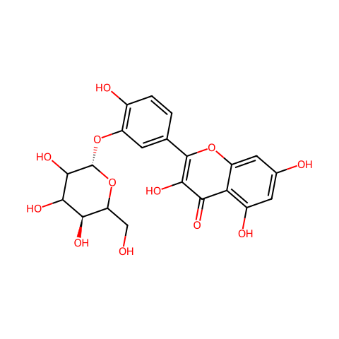槲皮素-3'-O-葡萄糖苷结构图