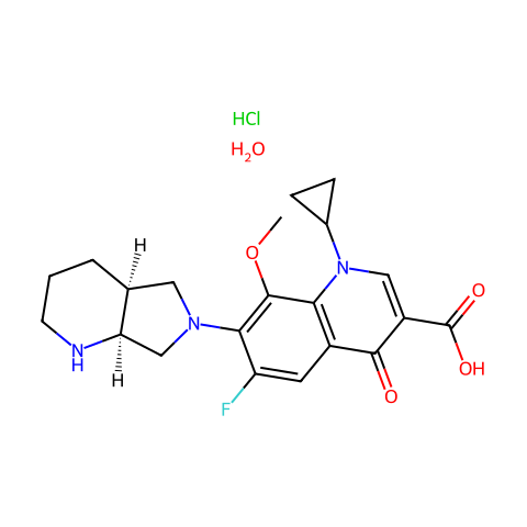 莫西沙星盐酸盐一水合物结构图