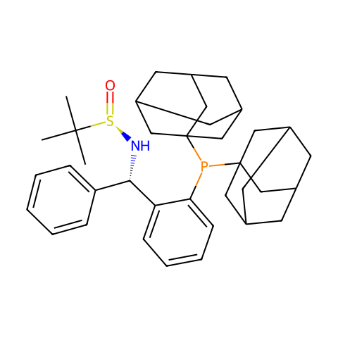 [S(R)]-N-[(S)-[2-(二金刚烷基膦)苯基]苯甲基]-2-叔丁基亚磺酰胺结构图