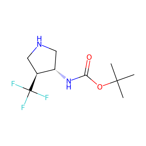 tert-butyl N-[(3R,4S)-4-(trifluoromethyl)pyrrolidin-3-yl]carbamate结构图