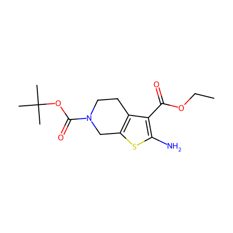2-Amino-4,7-Dihydro-5H-Thieno[2,3-c]Pyridine-3,6-Dicarboxylic Acid 6-Tert Butyl Ester 3-Ethyl Ester结构图