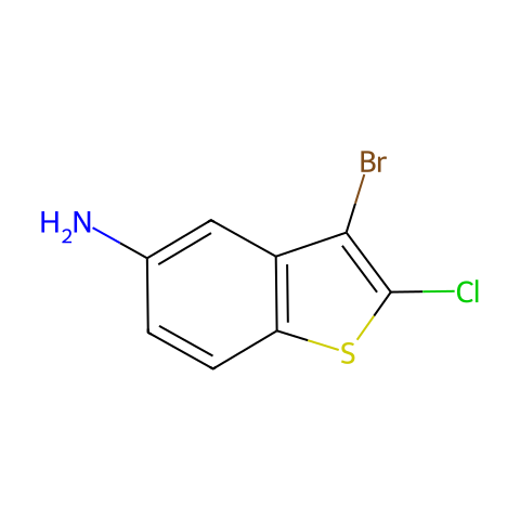 Benzo[b]thiophen-5-amine, 3-bromo-2-chloro-结构图