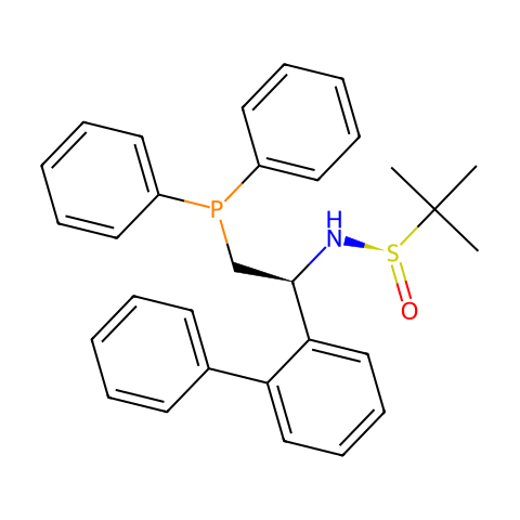 [S（R）]-N-[（1S）-1-[1,1''-联苯]-2-基-2-（二苯基膦基）乙基]-2-甲基-2-丙烷亚磺酰胺结构图
