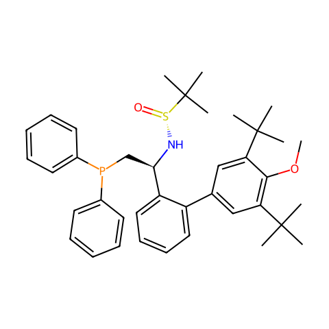 [S（R）]-N-[（1S）-1-[3''，5''-双（1,1-二甲基乙基）-4''-甲氧基[1,1''-联苯]-2-基]-2-（二苯基膦基）乙基]-2-甲基-2-丙烷亚磺酰胺结构图