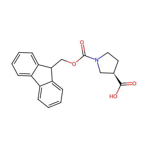 N-FMOC-R-吡咯烷-3-羧酸结构图