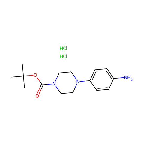 1-Boc-4-(4-氨基苯基)哌嗪二盐酸盐结构图