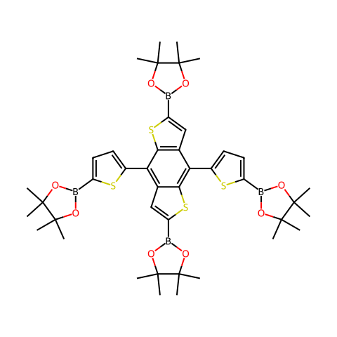 2，2-(5，5-(2，6-双(4，4，5，5-四甲基-1，3，2-二氧杂硼烷-2-基)苯并[1，2-:4，5-b]二噻吩-4，8-二苯基噻吩-5，2-二(4，4，5，5-四甲基-1，3，2-二氧杂硼烷)结构图