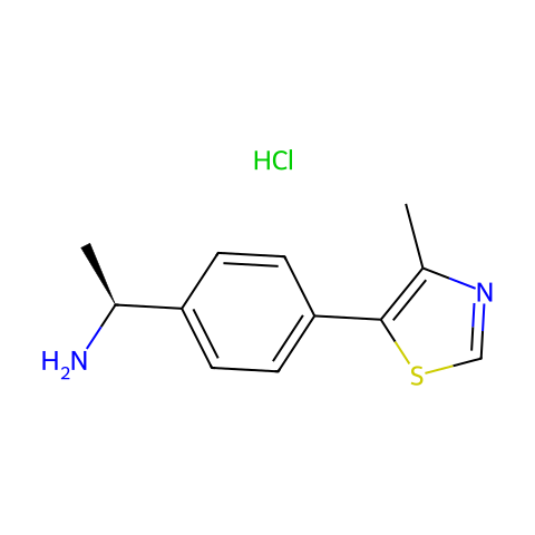 (S)-1-(4-(4-methylthiazol-5-yl)phenyl)ethanamine hydrochloride结构图
