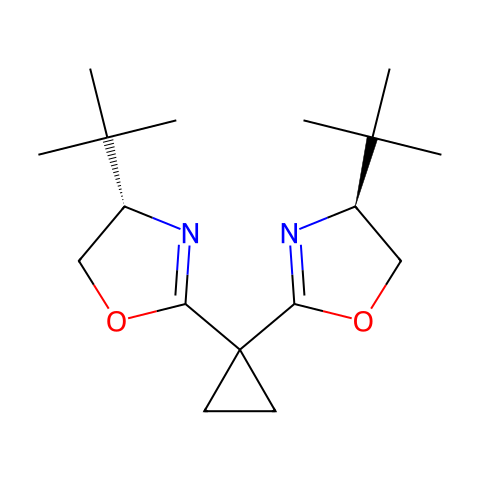 (4S,4'S)-2,2'-环丙亚基双[4-叔丁基-4,5-二氢噁唑]结构图