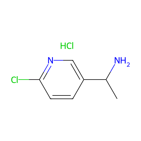 1-(6-氯吡啶-3-基)乙胺盐酸盐结构图