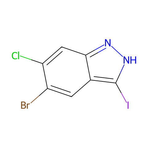 5-bromo-6-chloro-3-iodo-1H-indazole结构图