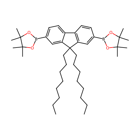2,7-双(4,4,5,5-四甲基-1,3,2-二氧硼戊环-2-基)-9,9-二正辛基芴结构图