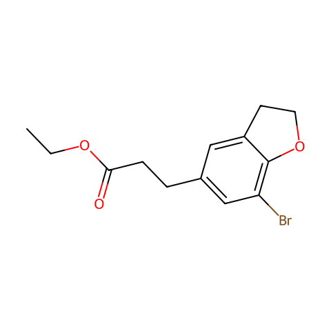 Ethyl 3-(7-Bromo-2,3-dihydro-1-benzofuran-5-yl)propanoate结构图