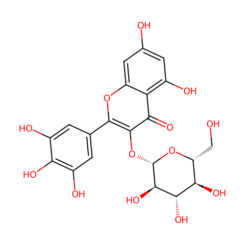 Myricetin 3-β-D-glucopyranoside结构图