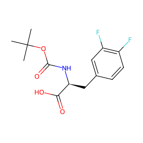 N-(叔丁氧羰基)-3,4-二氟-L-苯丙氨酸结构图