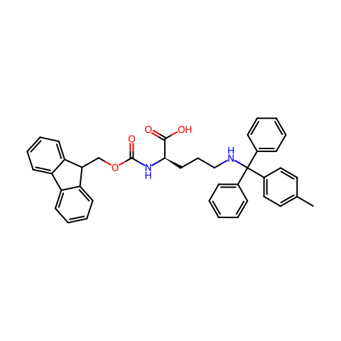 Fmoc-(Nd-4-methyltrityl)-D-ornithine结构图