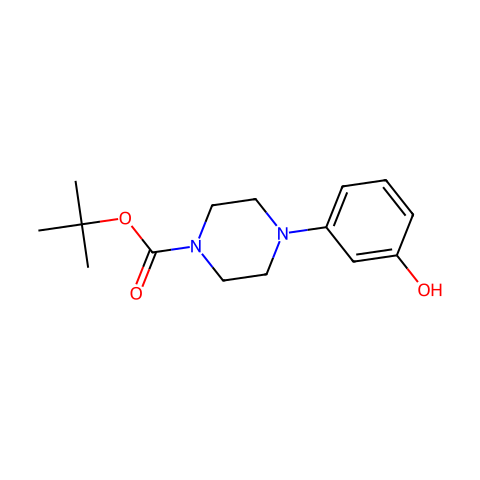 1-Boc-4-(3-羟基苯基)哌嗪结构图