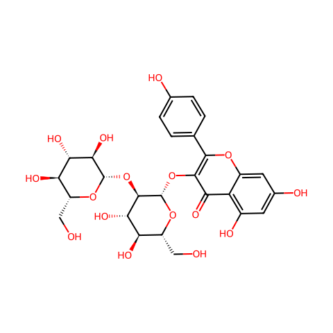 山奈酚-3-O-β-D-槐糖苷结构图