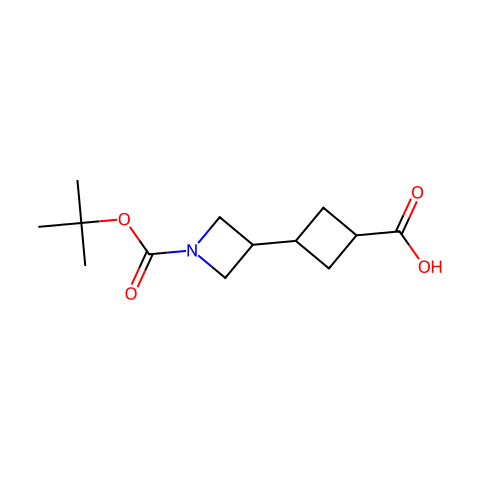 3-(1-tert-butoxycarbonylazetidin-3-yl)cyclobutanecarboxylic acid结构图