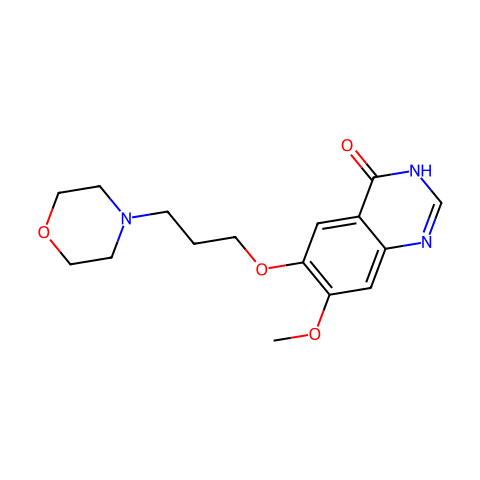 7-甲氧基-6-(3-吗啉-4-基丙氧基)喹唑啉-4(3H)-酮结构图