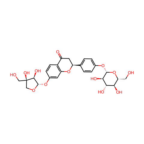 甘草苷元-7-O-D-芹糖-4'-O-D-葡萄糖苷结构图