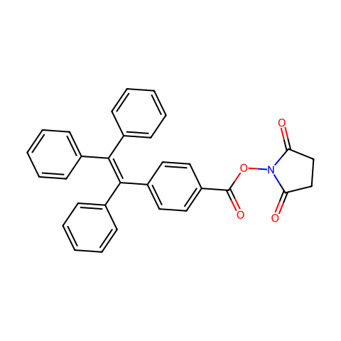 2,5-二氧代吡咯烷-1-基4-(1,2,2-三苯基乙烯基)苯甲酸酯结构图