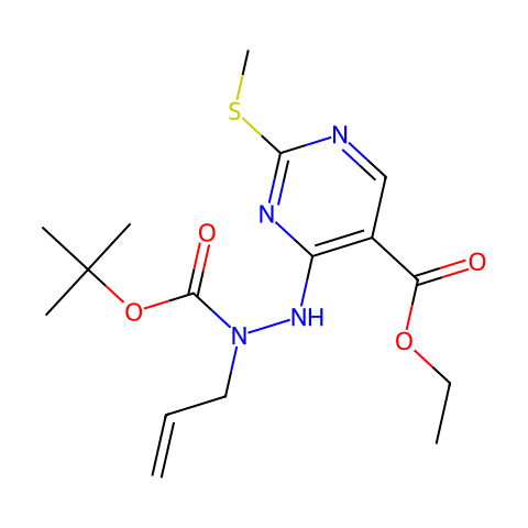 Ethyl 4-(2-allyl-2-(tert-butoxycarbonyl)hydrazinyl)-2-(methylthio)pyrimidine-5-carboxylate结构图