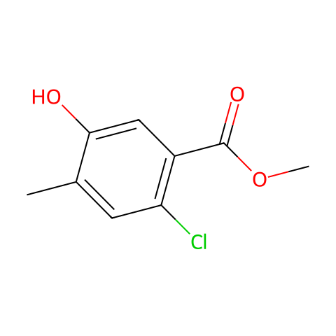 Methyl 2-chloro-5-hydroxy-4-methylbenzoate结构图