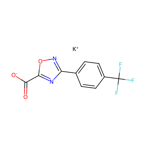 3-(4-(三氟甲基)苯基)-1,2,4-恶二唑-5-羧酸乙酯钾盐结构图
