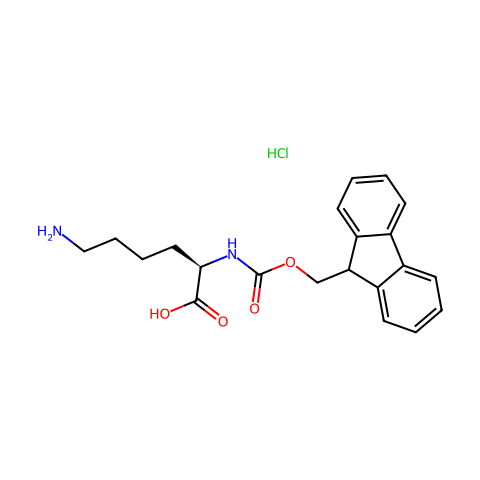 Nα-[(9H-芴-9-基甲氧基)羰基]-D-赖氨酸盐酸盐结构图