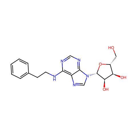 N6-(2-PHENYLETHYL)ADENOSINE结构图
