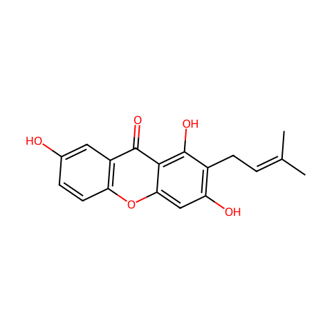 1,3,7-Trihydroxy-2-prenylxanthone结构图