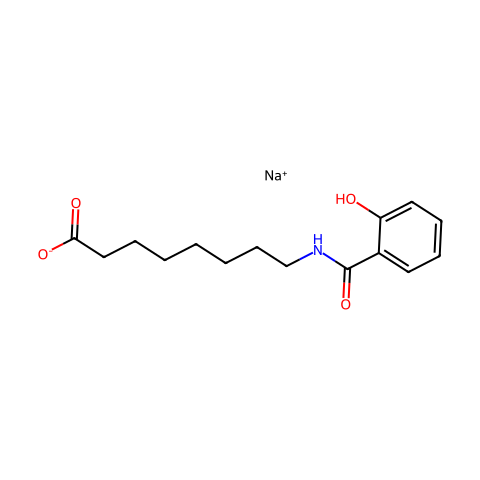 N-[8-( 2-羟基苯甲酰基) 氨基] 辛酸钠结构图