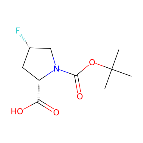 (2S,4S)-1-(叔丁氧基羰基)-4-氟-2-吡咯烷羧酸结构图