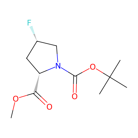 N-Boc-顺式-4-氟-L-脯氨酸甲酯结构图