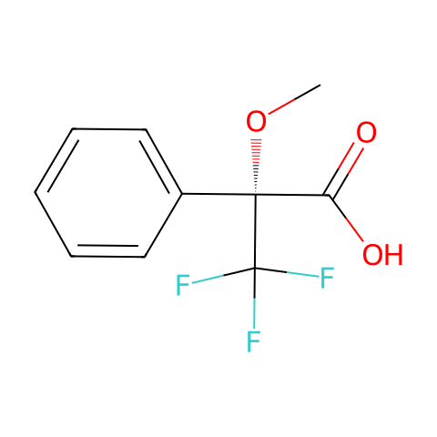 (R)-(+)-α-甲氧基-α-(三氟甲基)苯乙酸结构图