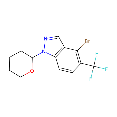 4-溴-1-四氢吡喃-2-基-5-(三氟甲基)吲唑结构图